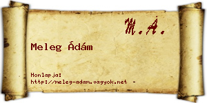 Meleg Ádám névjegykártya